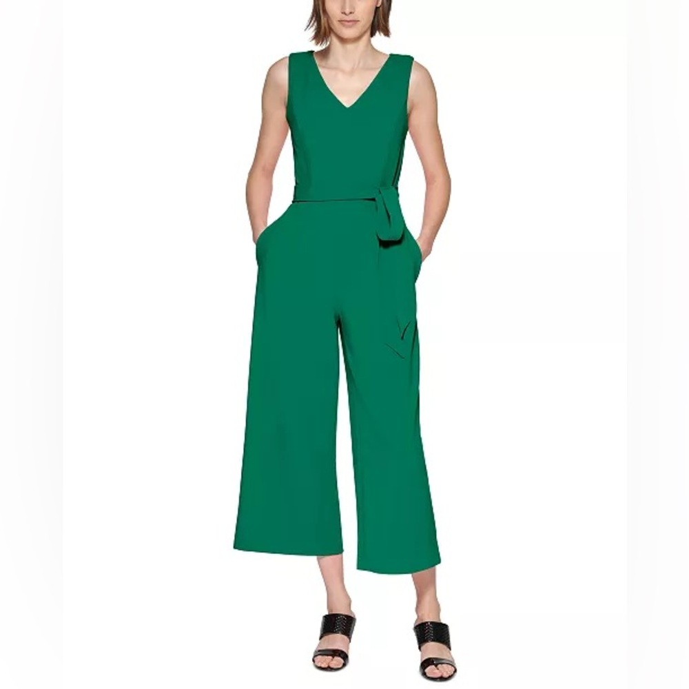 Emerald green Calvin Klein jumpsuit/ romper with pockets.